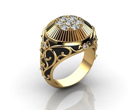mens anel de diamante em ouro amarelo jóias os homens o engajamento a moda casamento prata mulheres anéis 3d print model - Mito3D