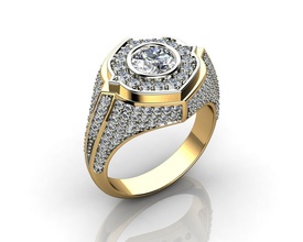 mens anelli di diamanti gioielli uomini oro matrimonio moda e bellezza anello la collana 3d print model - Mito3D
