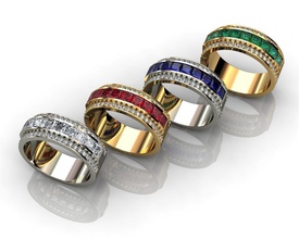 mens diamant anneau de saphir bijoux cuisine défi l'anneau mariage le platine brillant pierre précieuse gem sapphir les anneaux bague en joyau d'argent mode beauté ruby 3d print model - Mito3D