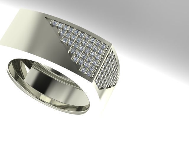 mens diamond wedding band jewelry printable gold rings 3D print model - Mito3D