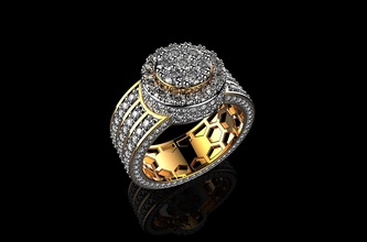 Herren gold Ringe Herren-Diamant-gelben ring Schmuck sterling Silber engagement Hochzeit Diamant-ring Mode-Schönheit Stein genial ruby Bekleidung diamant 3d print model - Mito3D