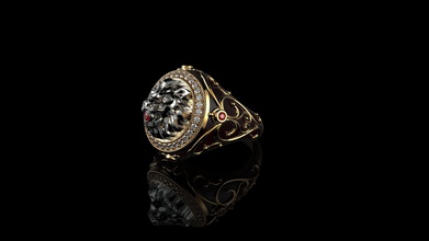 herren löwe ring diamant männer gold sterling schmuck stein silber platin weiß brillant saphir rubin ringe engagement mode schönheit vintag 3d print model - Mito3D