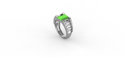 mens ring fashion men shining gold silver jewelry rings 3d print model - Mito3D
