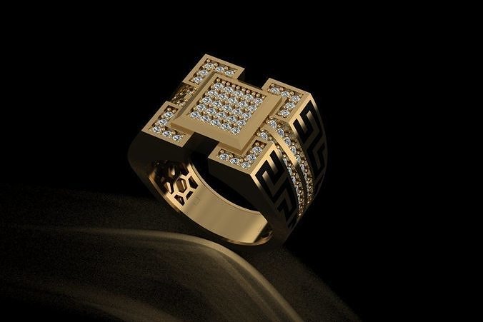 mens ring men man gold jewelry diamond jewel wedding gem silver 3d 3djewelry rings 3D print model - Mito3D