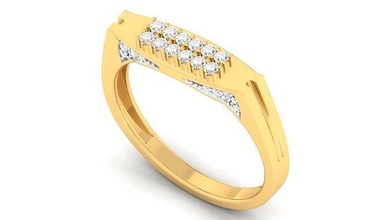 Herren Ring druckbar Ringe Hochzeit Engagement Juwel Schmuck Sterling Silber Platin Diamant Gold 3d print model - Mito3D