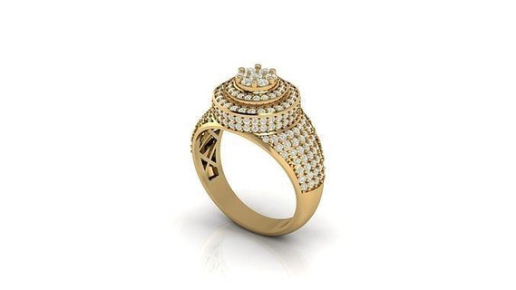 Uomini squillare oro gioielleria diamante gioiello Fidanzamento nozze moda anelli 3d print model - Mito3D