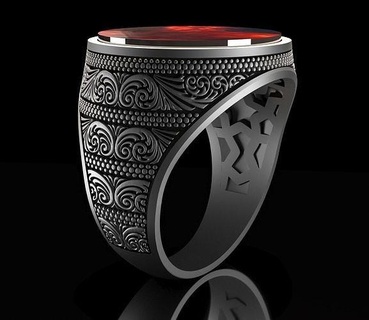 Uomini squillare incisione uomo uomini argento oro calcolo Turco stampabile moda Arabo incisore gioielleria anelli design Istanbul onice 3d print model - Mito3D
