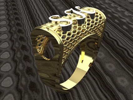 mens ring luxury gold shining elegant metallic jewelry rings 3d print model - Mito3D
