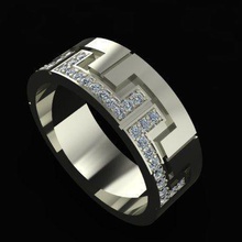 mens ring bijoux de l'anneau or le diamant mariage hommes la beauté mode les anneaux gem joyau l'émail bague en précieux 3d print model - Mito3D