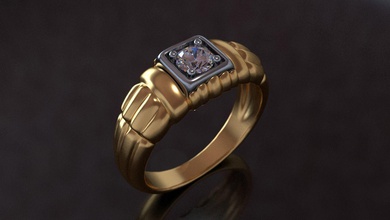 herren ring gold silber männlich diamant weiß gelb sport gewinner mussanit onyx smaragd schmuck ringe 3d print model - Mito3D