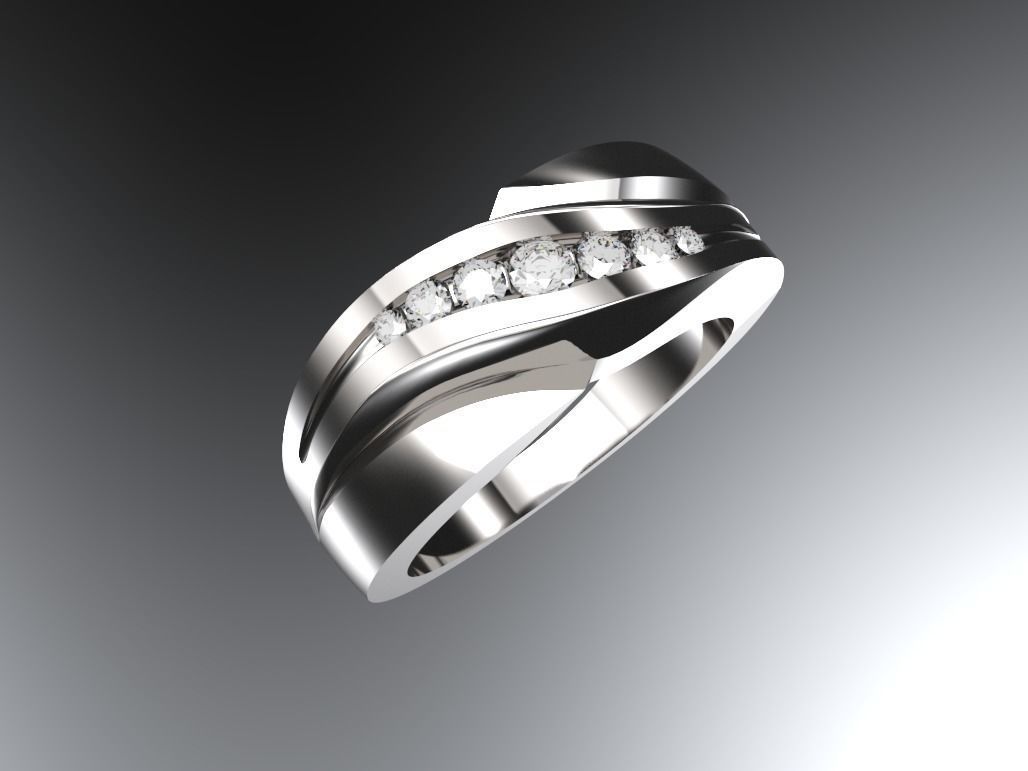 mens anel jóias printable de diamante anéis 3D print model - Mito3D