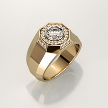Herren-ring 008 Schmuck 3d ring gem Edelstein diamond gold Herren stl Ringe 3d print model - Mito3D