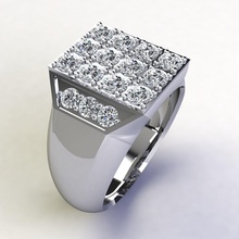 masculino anel 3d pring modelo argolas solitário esterlina imprimível diamante platina brilhante casamento noivado jóia jóias prata joalheria branco ouro casamento 3d print model - Mito3D