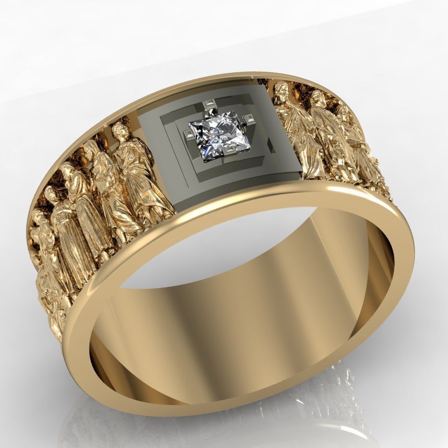 mens anello di statue antiche gioielli uomo vintage vecchio stampabile uomini esclusivo oro gioiello anelli 3dm 3ds argento antiquariato 3D print model - Mito3D