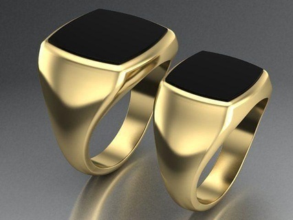hombres anillo negro ónix opciones joyería masculino sello joya Clásico imprimible regalo oriental Roca exclusivo hombre oro anillos 3ds stl 3d print model - Mito3D