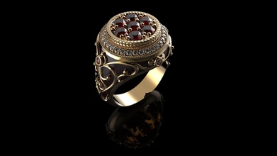 mens anel de diamante 3 jóias ouro prata sterling platina gem brilhantes safira ruby moda beleza anéis 3d print model - Mito3D