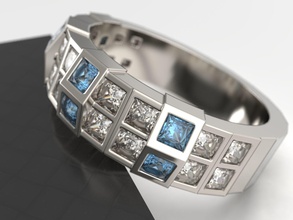 hombres anillo diamante joyería joya lujo oro imprimible platino Moda brillante plata anillos Diamante compromiso belleza zafiro brazalete rubí 3d print model - Mito3D