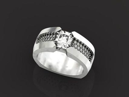 Herren Ring Diamanten 435 Schmuck Gold Silber Diamant Juwel Hochzeit modisch elegant 3d kreativ Design Ringe 3d print model - Mito3D