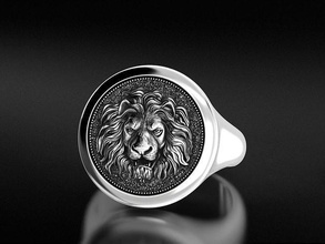 mens ring lion 649 3dprinted design fashion gold golden jewel jewellery jewelry print printabl printable printing prototyping rings silver 3d print model - Mito3D