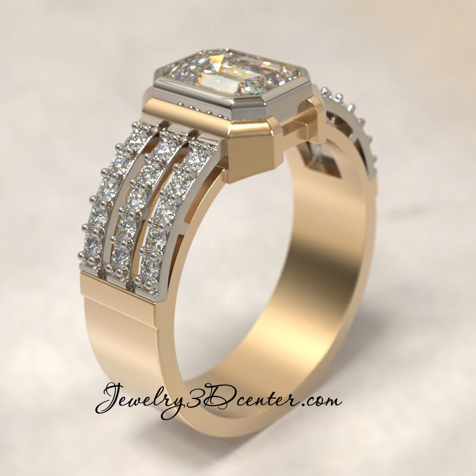 mens ring mr21 jewelry diamond ringfashion printable necklace fashion gem rings 3D print model - Mito3D