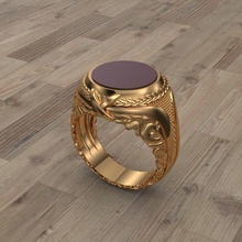 hombres anillo ónix oro joyería joya imprimible plata platino anillos 3d print model - Mito3D