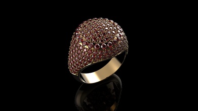 mens anello di colore rosso rubino, cristallo oro gioielli uomini la sterlina fidanzamento disco platino argento bianco gemma brillante zaffiro ruby anelli 3d print model - Mito3D