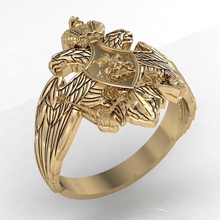 mens anillo de rusia escudo armas la joyería hombre el ruso capa los brazos vintage edad imprimible masculino exclusivo oro joya anillos 3dm plata 3d print model - Mito3D