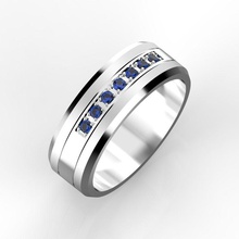 yüzük Safir mens takı düğün mücevher değerli taş gem 3d print model - Mito3D