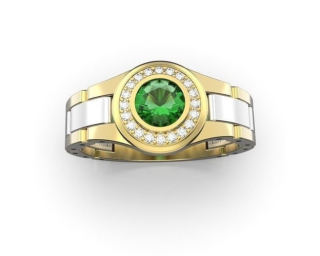 mens ring stones statement diamond jewellery gold jewelry men jewel rings 3D print model - Mito3D