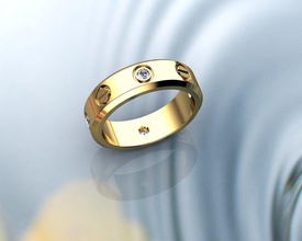 mens ring gioielli oro anello moda la sterlina matrimonio di fidanzamento argento stampabile pietra diamanti anelli 3d print model - Mito3D