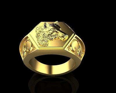hombres anillos 21 colgante pendiente anillo logo joyería joya colgantes diseño Monumento Arte oro descargar plata collares diamante perro escaneado modelos lobo lujo 3d print model - Mito3D