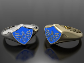 mens signet eagle1 jewelry symbol image gold design modern designing ring jewel jewellery platinum silver men rings 3d print model - Mito3D