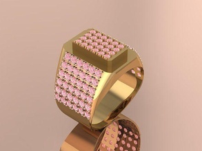 masculino pedra anel moda estilo dotado joalheria argolas 3d print model - Mito3D
