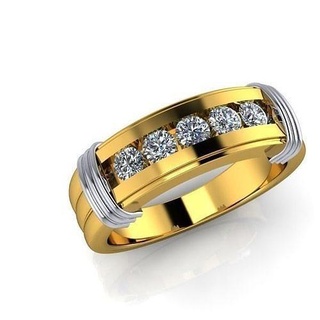 Erkeklerin düğün grup 5 taşlar kırpmak Amerika Birleşik Devletleri boyut 10 erkek bandı Klasik mens yüzüğü yüzük Elmas nişan modernmensring Düğün grubu altın lüks parlıyor kırat evlilik platin takı değerli mücevher yüzükler 3d print model - Mito3D