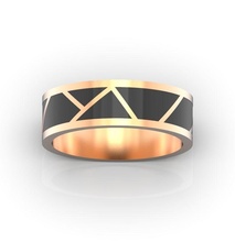 mens wedding band ring men enamel gold jewelry rings 3d print model - Mito3D