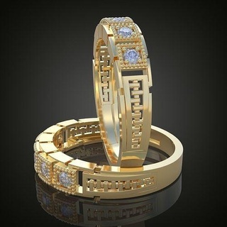 Uomini nozze diamante squillare 3d 0153 stampabile model17 gioielleria oro argento gioiello pendente orecchino orecchini braccialetto collana ciondoli lusso anelli platino Catene braccialetti 3d print model - Mito3D