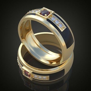 Herren Hochzeit Diamant Ring 3d 0196 druckbar model12 Platin Schmuck Gold Silber Juwel Anhänger Ohrring Ohrringe Armband Halskette Ketten Armreifen Ringe 3d print model - Mito3D