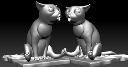 miagolio del gatto cat giocattolo carattere gioco animale giochi i giocattoli di stampa divertente meow kitty la stampante 3d miniature stampabile 3d print model - Mito3D