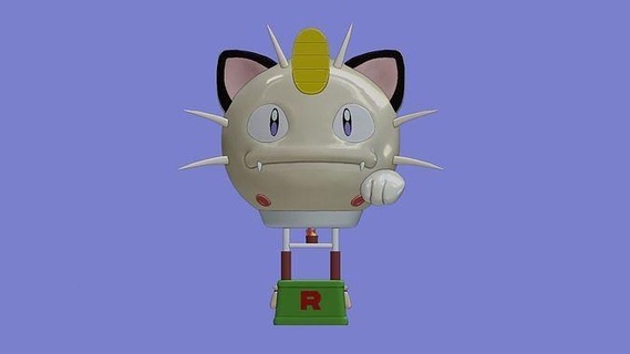 miyav balon roket takım pokemon roketi Pikaçu Sanat anime oyun pokeball kül karakter hayvan Giyim fantezi oyunlar oyuncaklar hayvanlar karikatür heykeller 3d print model - Mito3D