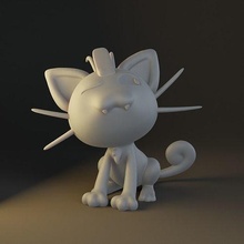 meowth snooping pokemon pikachu nintendo sculpture poke art scans replicas 3d print model - Mito3D