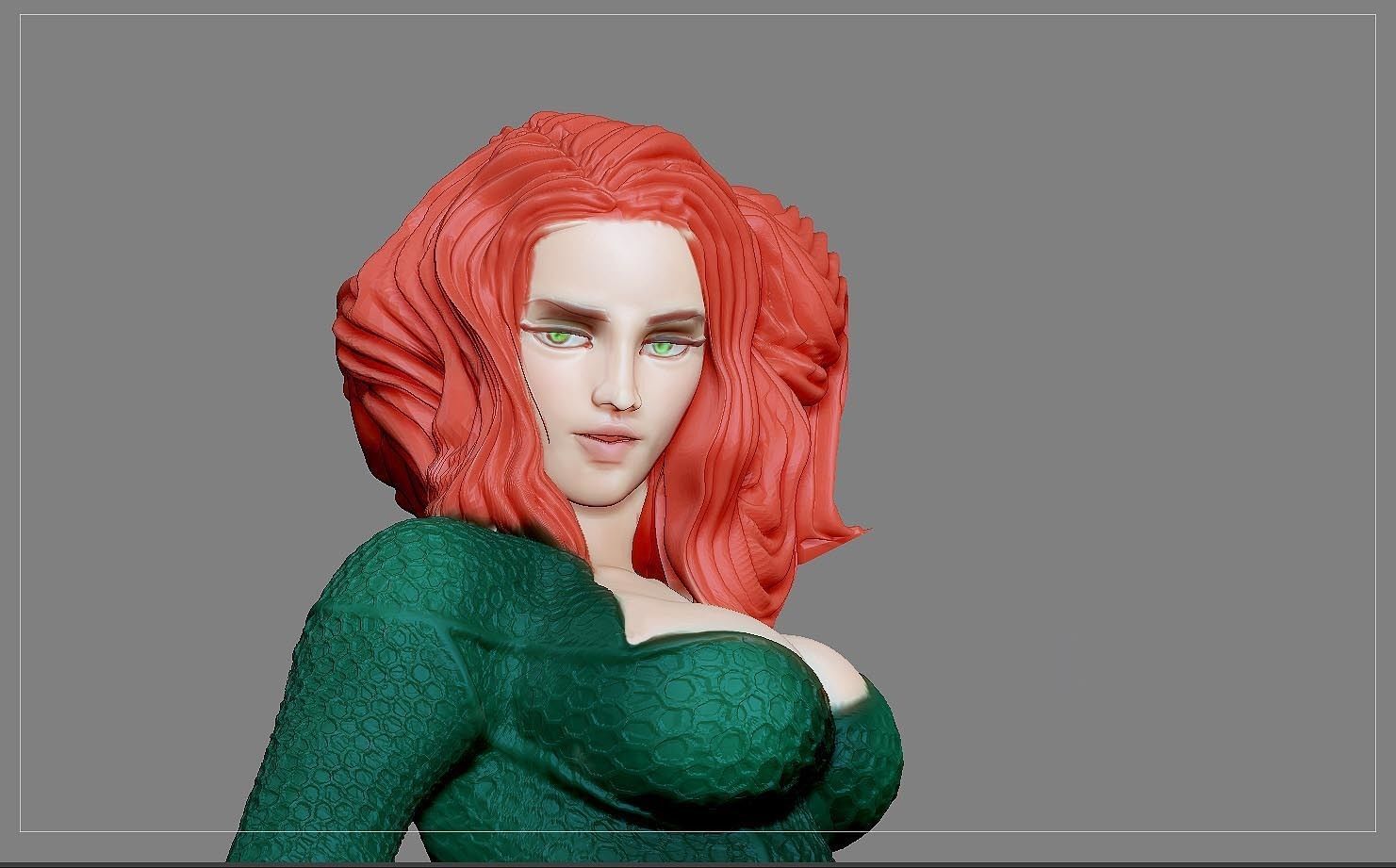 mera aquaman dc druckbar statue frau weiblich figur kunst skulpturen 3D print model - Mito3D