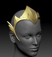 mera couronne aquaman diadème tiare mode porter or dc ambre art cosplay 3d print model - Mito3D