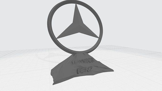 mercedes benz logotipo arte Projeto interior lembrança presente estátua deco ilustração joalheria 3d print model - Mito3D