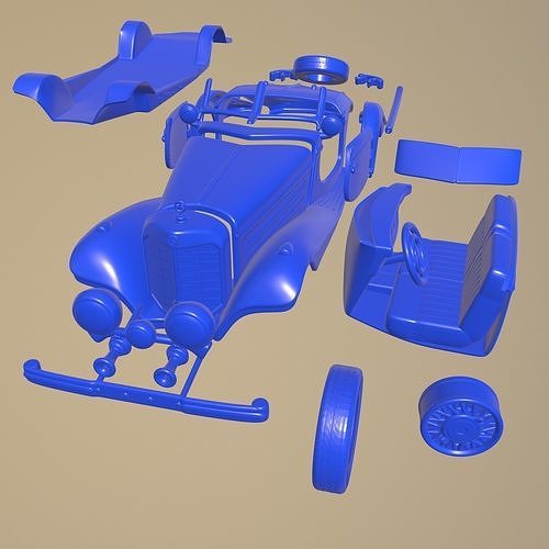 mercedes benz 540k w29 special roadster 1936 printable car parts body 1 10 scalextric tamiya rc miniz crawler kyosho axial traxxas games toys game accessories 3D print model - Mito3D