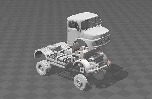 mercedes benz 911 ht - ho scale vehicle heavy truck wheel transport part industrial large tyre tractor hobby diy automotive 3d print model - Mito3D