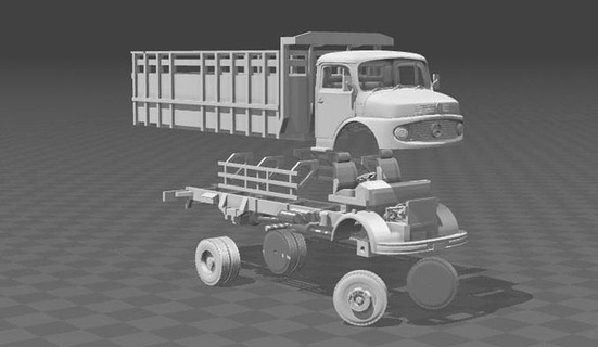 mercedes benz 911 kit vehicle truck industry transport cargo industrial cargo truck car large truck hobby diy hobby diy automotive  3d print model - Mito3D