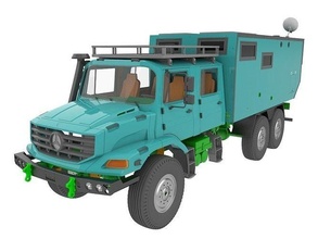mercedes benz zetros expedición camper camión stl vehículo caja camino pasatiempo bricolaje diy automotor mano 3d print model - Mito3D