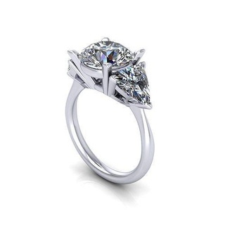 mercedes marque diamant bague bijoux engagement or imprimable bijou argent brillant pendentif carat mode beauté anneaux 3d print model - Mito3D