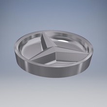 mercedes 3 bölme kase logo çelik alüminyum krom demir metalik ahşap cad adım <url> 3d baskı yönlendirici değirmen hobi diy diğer 3d print model - Mito3D