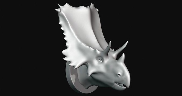mercuriceratops cabeça dinossauro impressão 3d modelo imprimível arte esculturas 3d print model - Mito3D